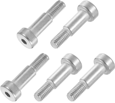 QUARKZMAN 12Pcs Tornillo Hombro Acero Inoxidable 304 Diámetro Hombro 6mm Longitud Hombro 12mm Roscado M5 Tornillos Hombro Con Cabeza Hexagonal Para Textiles Hidráulicas Moldeo Por Inyección