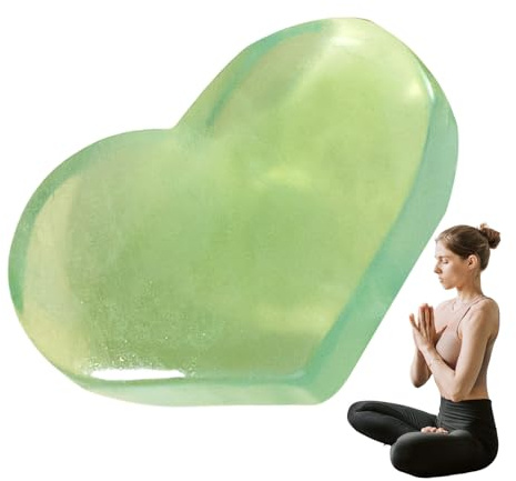 Piedra de palma de fluorita, fluorita caído de piedras - de corazón Piedras de fluorita pulida | Roca de color verde natural, piedras preciosas de bolsillo de amatista de Reiki suerte