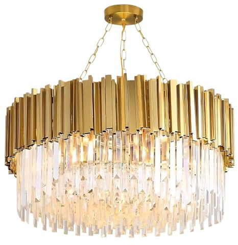 Effortsaving Lampadario Cristallo Moderno,Lampada A Sospensione per Soffitto,Lampade da Interno di Lusso Adatto per Camere da Letto, Corridoi E Soggiorni(Size:60cm)