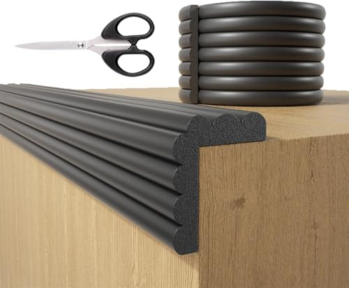 5m x 8cm Kantenschutz Baby Schaumstoff mit 1 Große Schere, Kantenschutz Selbstklebend, Weichem Klebe Eckenschutz Baby Schaumstoff Kantenumleimer Selbstklebend Tischkantenschutz für Verschiedene Möbel