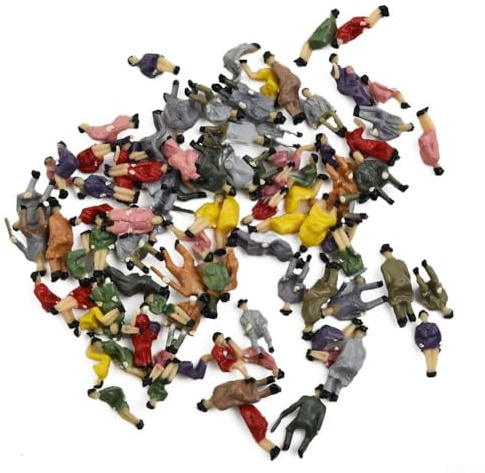 90 Pcs HO Scale 1:87 Seated Passenger Figures in Assorted Colours, Realistic Hand Painted Plastic People Models for OO Gauge Railway Scenery