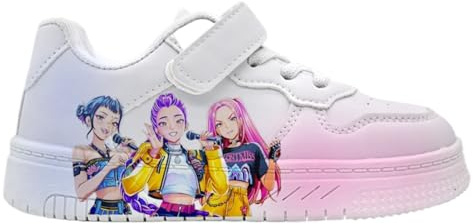 Zapatillas Blancas para niñas, Nueva colección de Primavera de Zapatillas Informales para niños con Cierre de Velcro,Style 1,29 EU