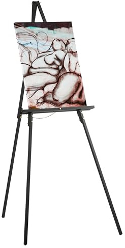 Studio Designs Art Studio Display Easel - Portable Wood Easel to Display Art Projects on Tabletops or Floors - Adjustable Height for Different Surfaces and Projects, Black
