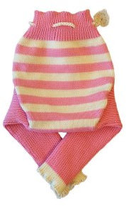100% Merinowolle Baby Wollwindelhose Überhosen Hose gestrickt gestreift Schafswolle Pink+White S