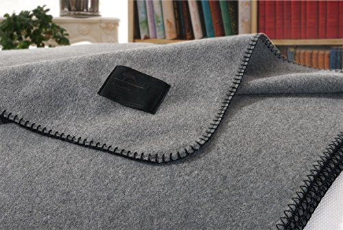 Wohnen & Accessoires Coperta in cashmere, 100% cachemire Amalfi, grigio, 150 x 220 cm, punto a maglia