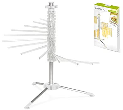 Habi 9202700 Stendipasta Agnese Con 16 Braccia In Policarbonato E Base, Acciaio/Inox, cm 40 x 34 x 46 H