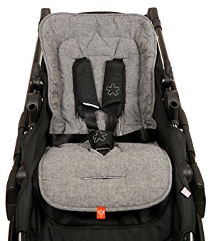Kaiser 6537870 Sommer Komfortauflage Kinderwagenauflage Kinderwageneinlage SitzauflageCrown, anthracite melange