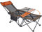XGEAR Camping Chairs Folding Reclining Portable Chair with Cup Holder Detachable Side Table and Carry Bag