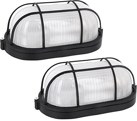 ADAKAT 2er Pack, Aluminium Kellerleuchte IP54 E27