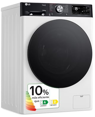 LG F4DR7510AGW - Lavadora Secadora Inteligente, 10/6kg, AI Direct Drive, 1400rpm, Carga Frontal, TurboWash 360º, Wifi, Vapor Steam, Serie 750, Blanco
