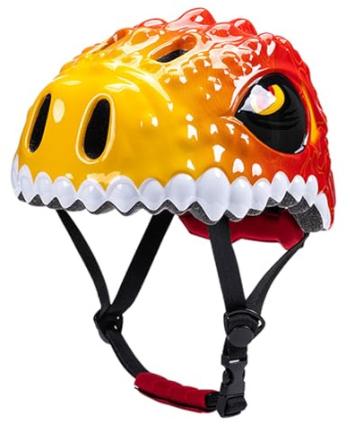 Casco para Niños, Casco De Bicicleta para Niños Pequeños, Casco De Skater Ajustable para Bicicleta De Equilibrio, Casco De Dinosaurio Ajustable, Casco De Patinaje Transpirable, 51-54CM