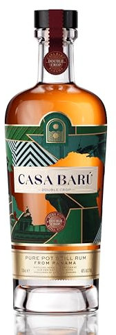 Casa Baru Double Crop Rum, Premium Aged Pure Pot Still Rum from Panama, 70cl, 40% ABV, made with Locally Sourced Ingredients, Oak Barrel finished, great for gifting Rum lovers