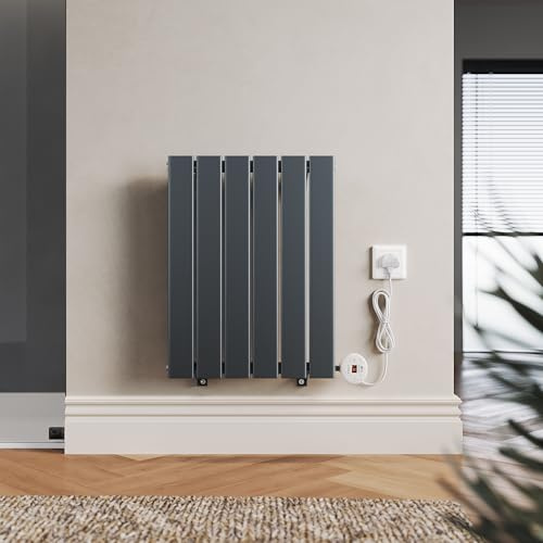ELEGANT 400W Smart Electric Radiator Heater with WiFi Control, Energy-Efficient Wall-Mounted Panel Heater for Home & Office, UK Plug, CE/UKCA Certified, Anthracite, 600x452mm