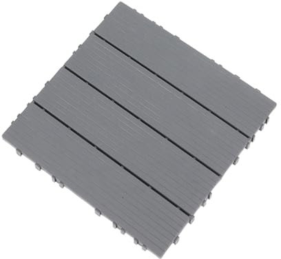 Veemoon Imitation Wood Plastic Floor Interlocking Deck Tiles Outdoor Patio Backyard Balcony Flooring Garden Border