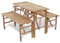 XINCXIN Biertisch, Outdoor Furniture Gartenmöbel Set Terassenmöbel Außen Garten Möbel Geeignet für Teich Deck Balkon Hinterhof mit 2 Bänken 100 cm Bambus