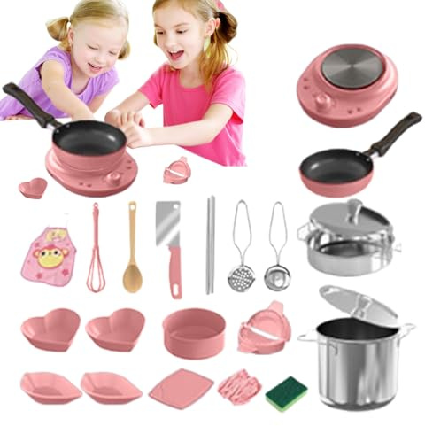 Renchey Juego de Cocina Infantil - Juego De Utensilios De Cocina para Niños - de Electrodomésticos Educativo Interactivo Realista y Seguro para Uso en Hogar Aula e Interior por Niños y Niñas