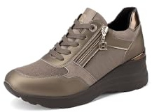 QUEEN HELENA Zapatillas con cuña Zapatillas de deporte altas mujer X33-30, bronce, 40 EU
