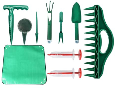 Kit d'Outils de Jardinage | Semoir Manuel pour Jardin - Tapis de Rempotage pour d'Intérieur | pour Plantation Bouturage Légumes Tomates Poivrons Fleurs Pelouse Intérieur Extérieur Horticulture