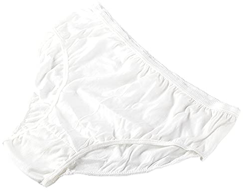 STARLY Women's Disposable Pure Cotton Underwear Travel Panties High Cut Granny Briefs (10pcs,White,M)
