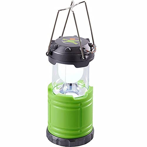 HABA Terra Kids 304152 Lanterne de Camping en Plastique pour Enfant Hauteur Max. 13 cm Ø 9 cm Fonctionne avec 3 Piles AA 1,5 V 6 Heures avec Armature en métal et Compartiment de Rangement