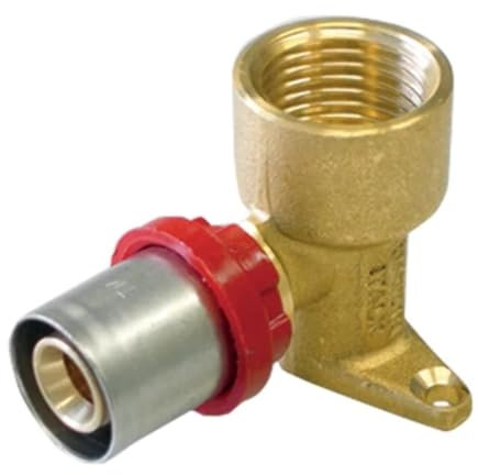 Raccordo press curvo f con flangia Compact 20 x2,0-1/2 per tubo multistrato a pressare