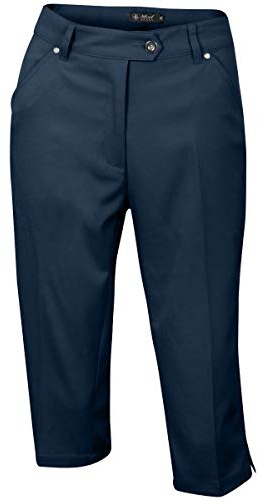 Island Green Women's Capri Pantalon de Golf, Dark Navy, 10 Femme