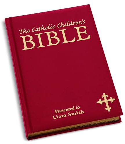 Let's Make Memories Personalized Children's Bible - New & Old Testament for Kids - Customize with Name - 9 x 6 - Catholic Bible for Children - Burgundy Cover