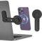 CloudValley Supporto regolabile per laptop, supporto magnetico per telefono, in alluminio, sottile, per monitor del computer, clip per montaggio laterale per iPhone serie MagSafe e tutti i telefoni,
