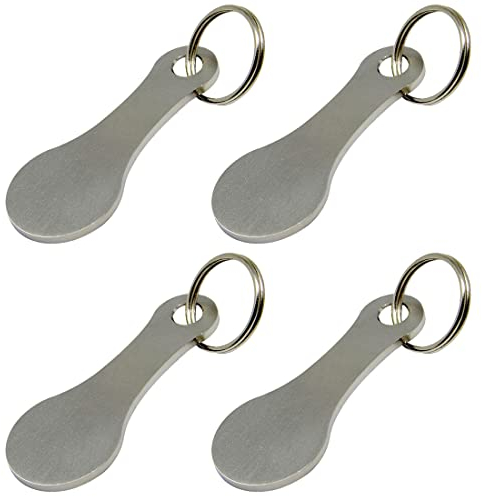 4 dispositivi di rimozione del carrello della spesa in acciaio inossidabile, gettone del carrello della spesa rimovibile come portachiavi, attacco chiave del gettone del carrello della spesa(23*55mm)