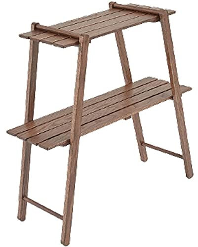 OLOTU Tavolo pieghevole a doppio strato, portaoggetti da 30 kg, tavolo da picnic multifunzione, porta alimenti dal design a struttura triangolare