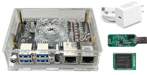 youyeetoo VisionFive2 v1.3B RISC-V Single Board Computer, Quad Core, 8GB with WiFi Dongle, StarFive JH7110 with 3D GPU, Dual Ethernet Port with 2 x 1Gbit, for IOT/AI (Kit 5)