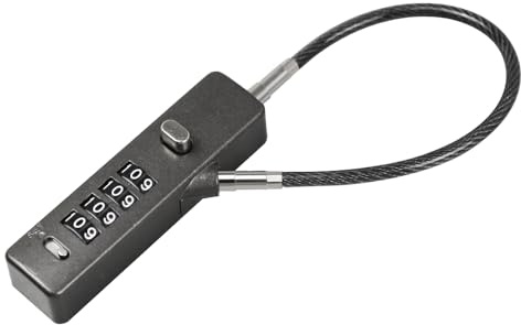 RESET-028 Combination Cable Lock - Versatile 12/24/48 Sizes, 4-Digit Resettable Code, Sturdy Steel Rope for Bikes, Lockers, Cabinets, Wardrobes, Small Fences - Durable Security Gunmetal