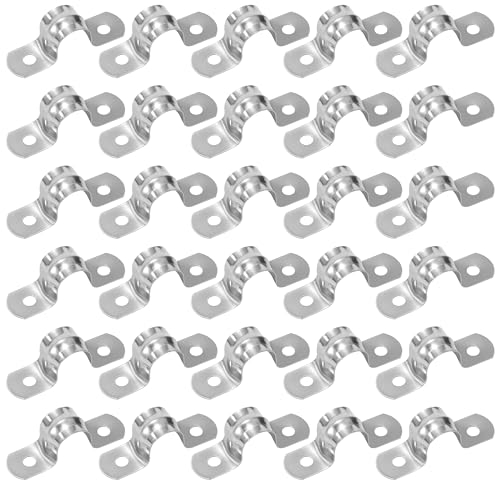 QIMEI-SHOP Rohrschellen Befestigungsschelle 12mm Rohrschelle Edelstahl U-Typ Rohrklemme Sattelklemme für Befestigung Gasrohre Wasserrohre Kabelrohr 30 Stück