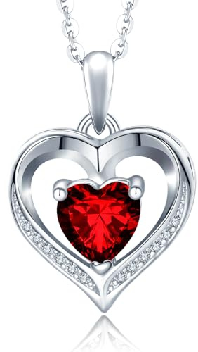 NONNYLLEI Collana da donna a forma di cuore con ciondolo a forma di cuore per Natale, festa della mamma, regalo di San Valentino, anniversario, matrimonio, compleanno, donna, fidanzata, Argento