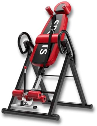 FFitness Panca ad inversione Resistente con Poggiatesta Macchina Invertita Gravitazionale con Altezza Regolabile 4 Angoli di Inversione