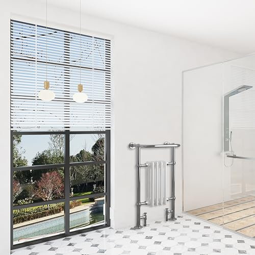 Skybathroom | 952x479mm White & Chrome Bathroom Victorian Heated Towel Rail Traditional Radiator