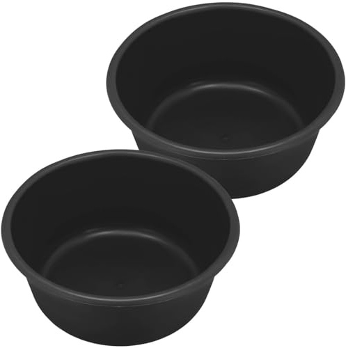 KOTARBAU® Cubo de mortero de 11 L, 300 mm, redondo, negro, de plástico, para mortero, para alimentos, cemento, para plantas y jardín, azul, 14 L, Juego de 2 unidades