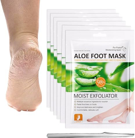 Fußmaske6+ Pediküre-Messer1,Hornhaut Socken,Hornhaut Entfernen Fuß,Feuchtigkeitsspendende Fußpflege,Männer Frauen Fusspflege Foot Mask,Fußmaske Socken