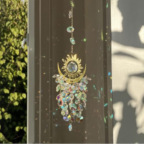 Attrape-Soleils en Cristal, XJLyaya Suncatcher Pendentif, Attrape Capteur, Soleil Cristal Décoration, Ornement Capteur, Fabricant Arc-en-Ciel Suspendu pour Fenêtre Jardin