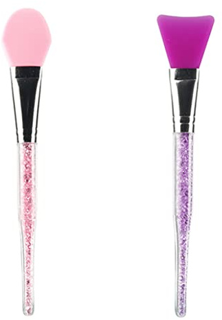 2 piezas de silicona mascarilla de mascarilla de maquillaje herramienta de belleza facial facial aplicador loción corporal mantequilla pincel (rosa y púrpura), cepillo de silicona