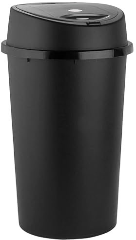 Easy Shopping® 50L Touch Bin Recycling Bin Touch Top Lid for Home, Garden, Office, School, Kitchen, and Bathroom, 50 Litre Waste Dustbin In 5 Colours (Black)