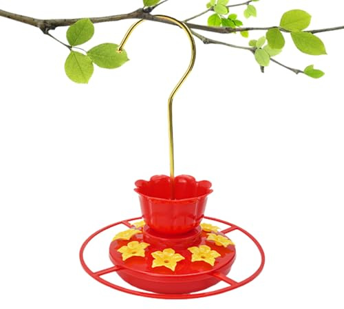 Distribuidor para pájaros colibríes Suspendable para exteriores | Alimentador para pájaros | Forma de 8 puertos, antihormigas y abejas, decoración al aire libre, atrae a la fauna para jardín y balcón