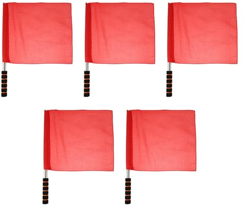iplusmile 5 pièces Lot de Drapeaux Arbitre Rouges Durables Signalisation Manuelle pour Courses et Matchs Drapeaux de Pénalité et Juge de Ligne pour Événements Sportifs