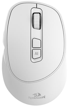 Redragon BM4195 Ratón Inalámbrico Inteligente AI Ratón de Oficina 2.4G y BT Traducción y Escritura por Voz 5 Niveles de dpi Ajustables Diseño Ergonómico Larga Duración de Batería para Laptop/PC