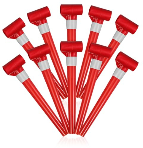 NOLITOY 50 Silbatos Infantiles de Plástico Rojos 11 CM para Fiestas Matracas y Bocinas Que Silban Juego Creativo 50 Piezas Portátiles y Ligeras