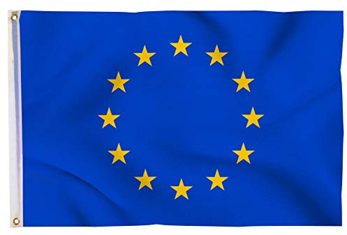 Aricona Europa Flagge 90x150cm - wetterbeständige EU Fahne mit Messingösen, 100% Polyester, robuste Doppelnaht & in lebendigen Farben - ideal für Flaggen-Liebhaber