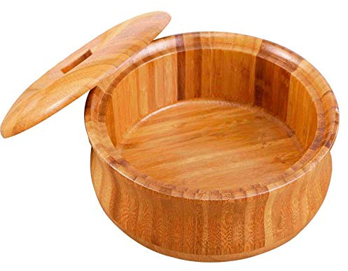 SAGIUSDM Portafrutta in Legno Portafrutta in Legno Grande Ciotola in Legno con Coperchio Ciotole di Frutta zebrata in bambù Vintage