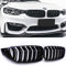 TOPTHAN pour BMW 4ER F32 F33 F36 M4 2014-2020 Grille de calandre avant à double nervure, cardioïde, noire brillante Grille avant à double nervure, gauche droite