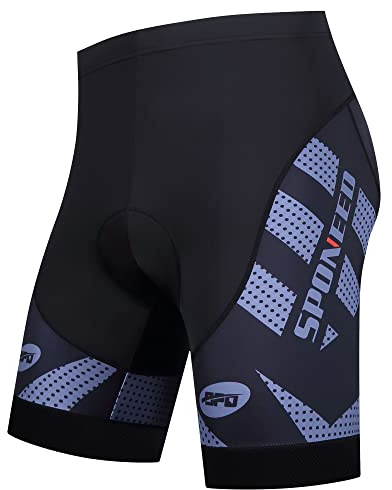 sponeed Riding Shorts Motorbike Half Pants for Men Padded Cyclist Underwear US M Grey