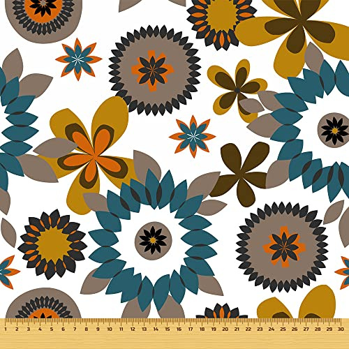 HEKO PANELS Stoff Oxford Wasserdichte Meterware CanvasPolyester Stoff Zum Nähen Nähstoffe Möbelstoffe Dekostoffe Handwerken Wasserabweisend Blickdicht Blumen Bunt 100 x 155 cm
